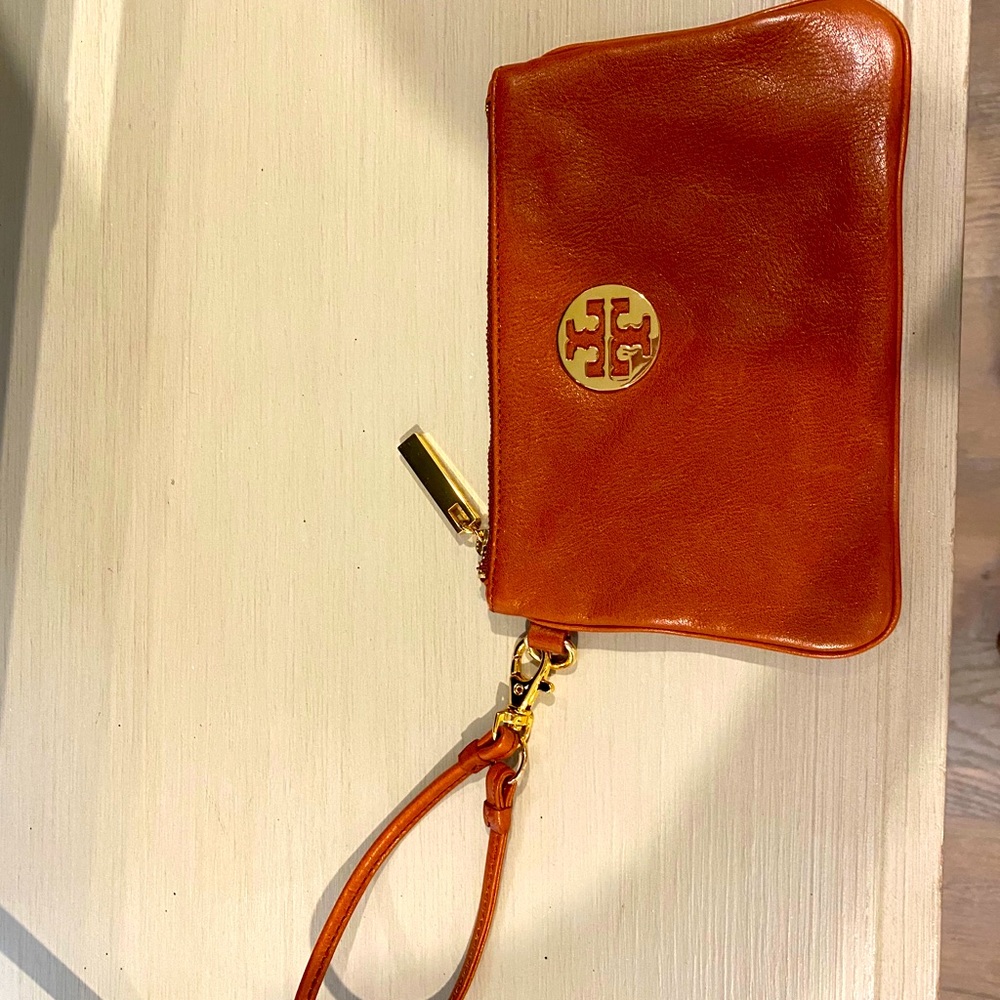 Tory Burch leather wristlet, never used